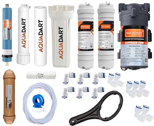 Image of AquaDart Ro Water Purifier Complete 80 GPD RO Water Purifier with Booster Pump Service Kit of Filter Suitable for All Type of Water Purifier