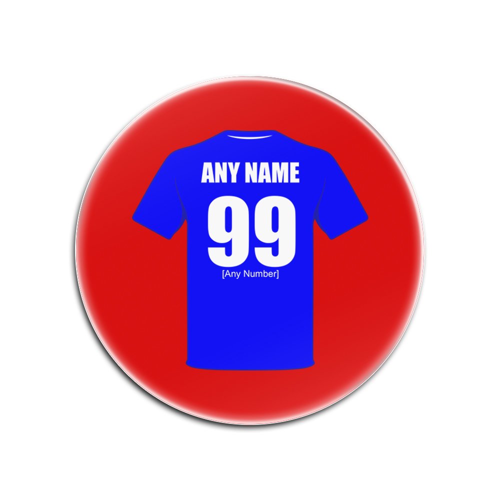 UNIGIFT Personalised Gift - Ipswich Glass Round Coasters (Football Club Design Theme, Colour Options) - Any Name/Message on Your Unique Mat Pad - The Blues Tractor Boys