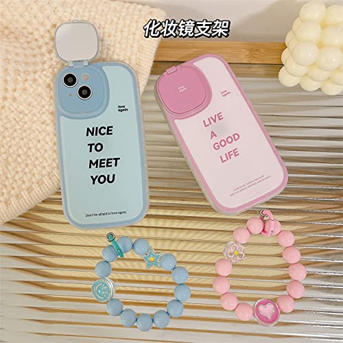 Coque de téléphone multifonctionnelle iPhone XS bleue avec bracelet - 2