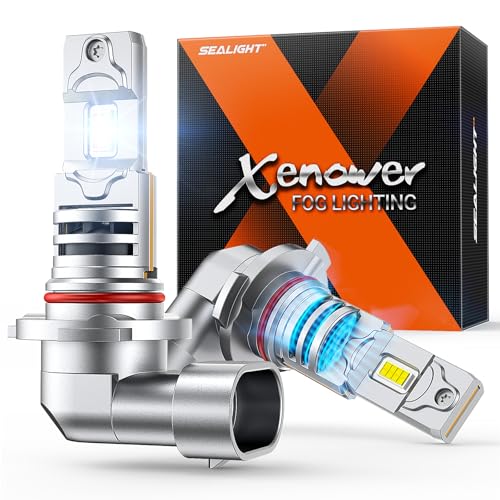 SEALIGHT H10 9145 9140 LED Fog Light Bulbs, 18000Lumen 1000% Super Bright 6500K Cool White, 1:1 Mini Size H10 LED Fog Lights, Plug and Play for Car, Powersports, ATV/UTV, IP68 Waterproof, Pack of 2