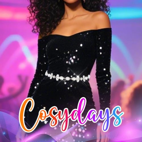 COSYDAYS Silver Rhinestone Belt Sparkly Waist Chain Fashion Crystal Dress Belts for Women3