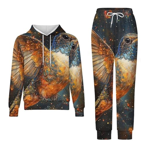 Boys Girls Pullover Hoodie and Pants Outfit 2PCS Set Sweatshirt for Kids, Hummingbird Galaxy Universe4