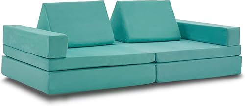 Miniatura 39 de jela Sofá de juego para niños, tamaño extendido, 8 piezas para la familia, sofá modular de espuma para niños y adultos, juego de casa de juegos para