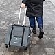 Ferplast Hundebox Voyager Trolley, Transportbox Katze, Hundetasche, ausziehbarer Griff, verstellbare Gurte, breite Öffnung, abnehmbare Räder, max. 15 kg, 46 x 26 x 48H cm, Grau