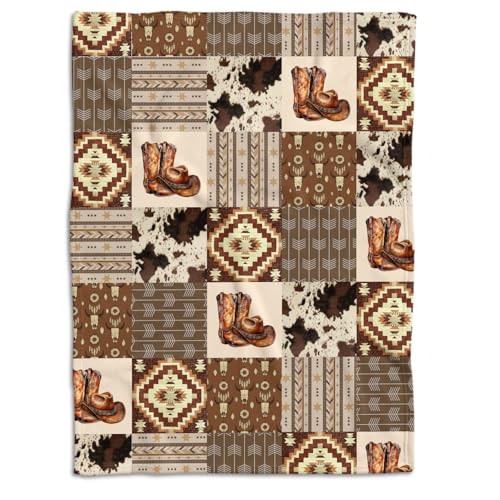 Image of Western Blanket, Western Decor for Nursery Room, Baby Blankets for Boys Girls, Cowboy Baby Blankets, Western Baby Stuff, Soft Warm Lightweight Nursery Bed Blanket for Newborn Toddlers (05, 30x40 in)