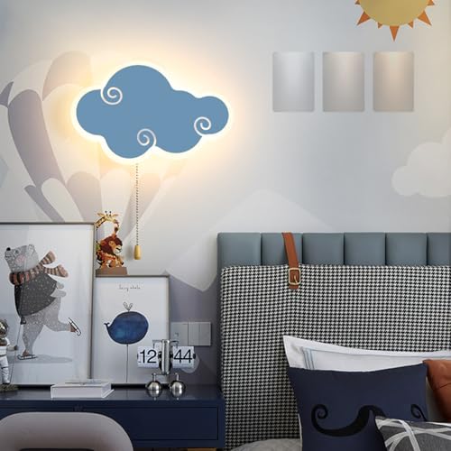 Iluminación para dormitorio infantil con apliques de pared modernos forma de nube