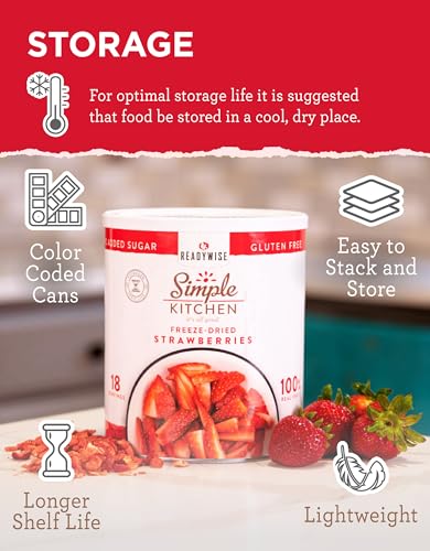 Image of SIMPLE KITCHEN Camping and Outdoors Freeze Dried Strawberries 18 Servings