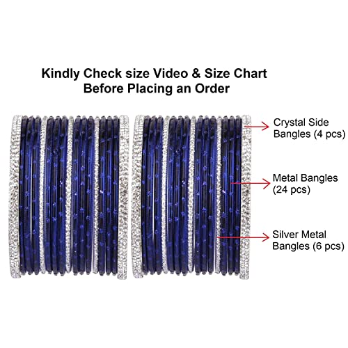 Efulgenz Indian Wedding Bridal Bangles for Women Metal Bangle Set Rhinestone CZ Crystal Bracelet Bangle Jewelry for Women4