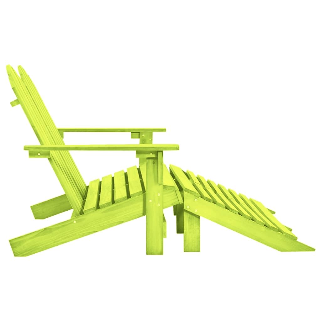 Adirondack Chaise 2 places avec pouf, bois massif épicéa vert