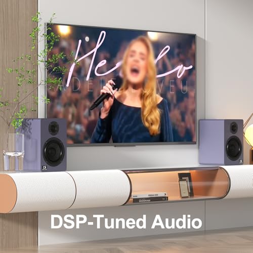 Image of 60W Computer Speakers for Desktop PC, DSP, Bluetooth 5.3, 24-Bit Optical, USB-C, AUX, Silk-Dome Tweeter, Carbon-Fiber Driver, Desk Speakers for Laptop /Mac /Monitor, Slate Blue