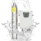 Submersible Water Pump, DC 24V Solar Powered Deep Well Pump, 328 ft Head Submersible Tool, Industrial Well Machine for Farm Ranch Irrigation Livestock Drinking