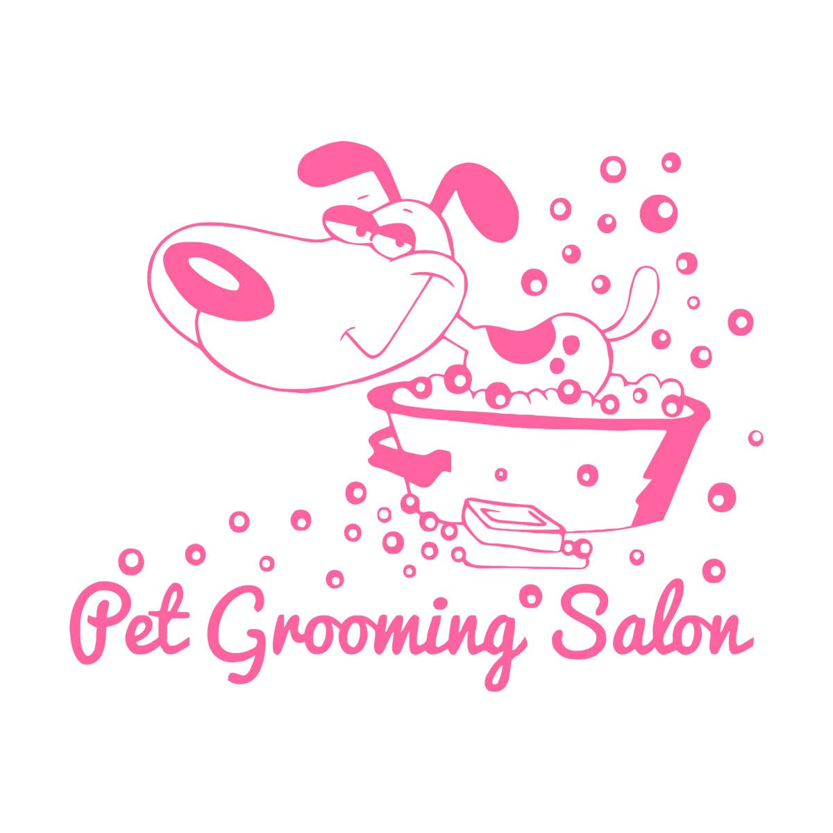 Lzhouting Wall Stickers 0922 Pet Dog Grooming Wall Decals Pet Grooming Salon Bathroom Puppy Decor Vinyl Wall Sticker Waterproof Art House Decoration Extra Large - 59X75cm