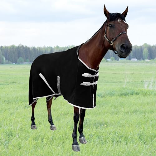 Image of Polar Fleece Horse Exercise Sheet,Winter Blanket, Polar Wool Cooling Blanket (Back Length 78in Horse Height 57in(145cm))