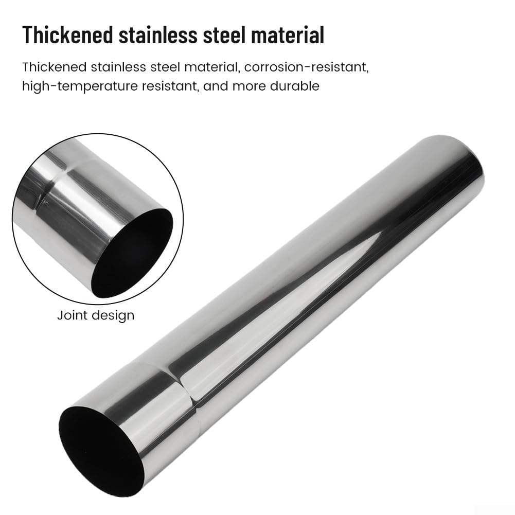 Stal nierdzewna Rura pieca Komin Przewód kominowy Wkład 2.3in Średnica Multi Paliwo do Drewno Burner lub Log Burner, Komin kominkowy Rura Replacement w Srebrny,(40cm)