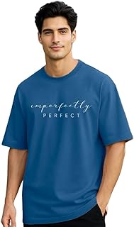 NOBERO Mens Cotton Graphic Print Oversized Fit T-Shirt Price in India