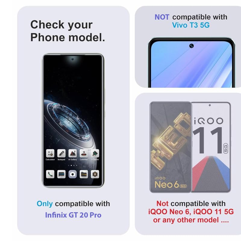 Image of Edge-To-Edge Protector Screen Tempered Glass For Infinix Gt 20 Pro 5G Cellphone With Easy Installation Kit