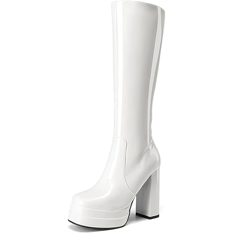 Women's Platform Heeled Knee High Boots