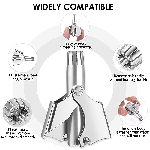TIESOME Nasenhaarschneider Trimmer, Edelstahl Nasentrimmer mit Pinsel für Nase Koteletten...