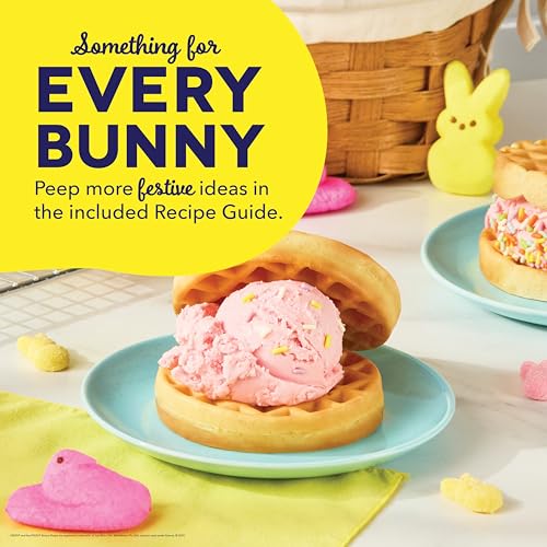 Dash &amp; PEEPS® Mini Waffle Maker- Mini Machine for Creative Homemade Treats – Nonstick Iron with Unique Print Design – Stylish Waffle Machine – Yellow Chick