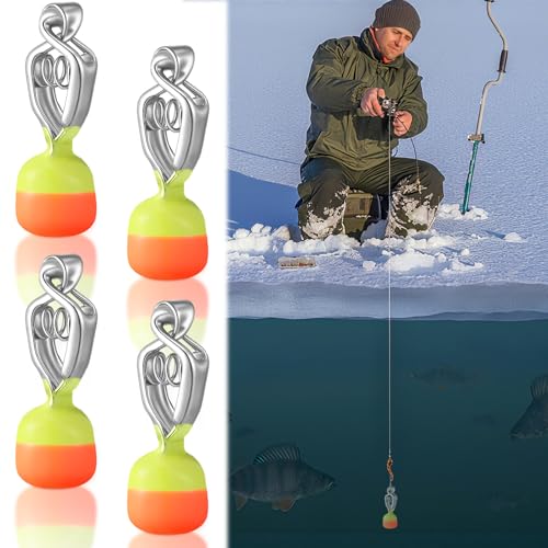 Copkim 4 Pack Depth Finder Ice Fishing Portable Depth Finder Clip-on Water Deep Gauge Instruments for Oceans Lakes Rivers or Coastal Waters(Yellow Orange)
