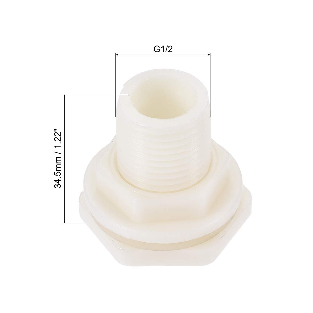 Raccord Cloison Laiton G1 Mâle - Connecteur Réservoir Eau Avec Joints Caoutchouc Pour Jardin Piscine