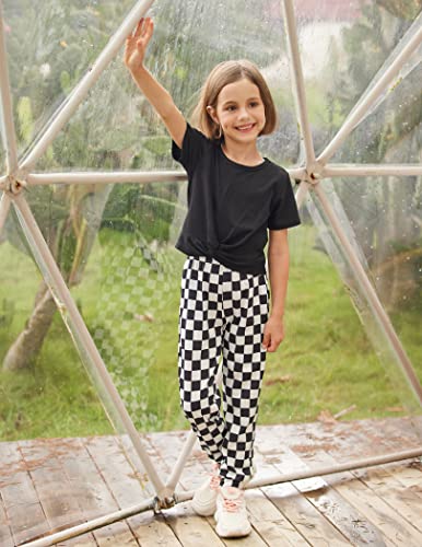 Image of Arshiner Girls Casual Tie Dye Short-Sleeve T-Shirt Cute Print Summer Blouse for Girls Twist Front Tunic Tee Tops