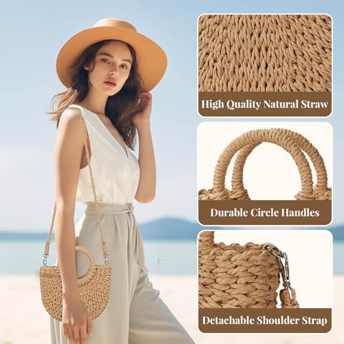 Bolso Tote de Paja YouNuo para Mujer miniatura 2