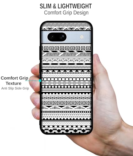 Image of Black & White Patterns Design Premium 2D Printed Metal Back Case Cover for Google Pixel 7A 5G