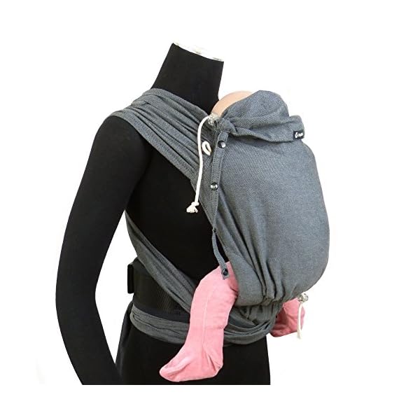 Didymos DidyKlick Babytrage, Doubleface Anthrazit, Schwarz – Bild 4