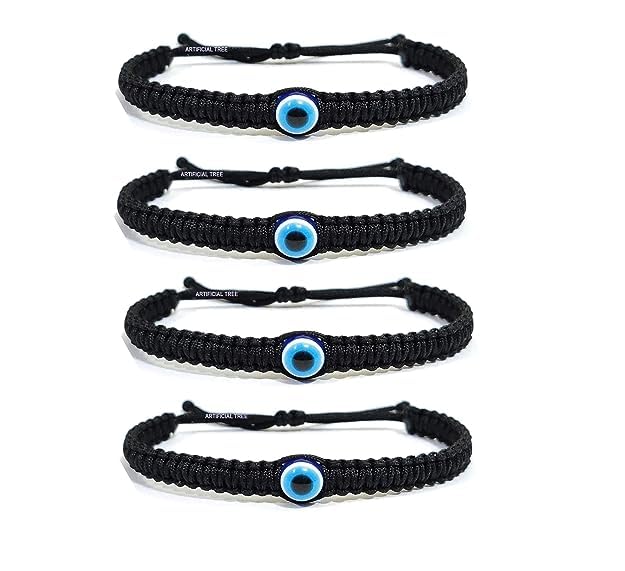 Herbal Aid Handmade Nazar Evil Eye Charms Black Thread Bracelet Adjustable Bracelet for Women, Men, Girls & Boys 4 Piece (B0CCXWZSM3) Amazon Price History, Amazon Price Tracker