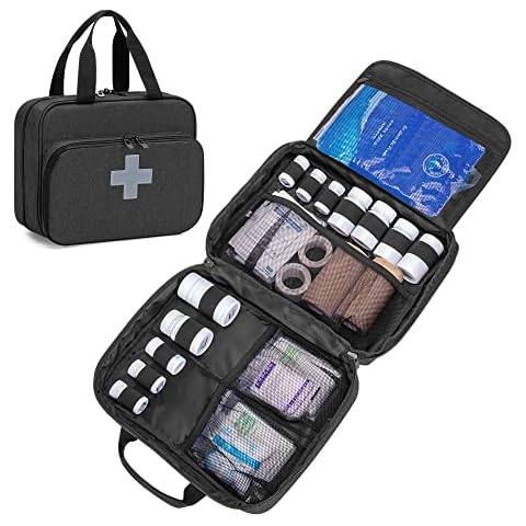 CURMIO Organizador de Frascos de Medicamentos, Bolsa de Medicamentos Portátil Cover