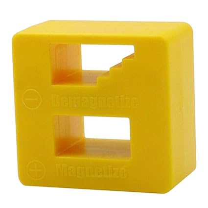 arythe 2 in 1 Pocket Sized Magnetiser Demagnetiser for Screwdrivers Yellow