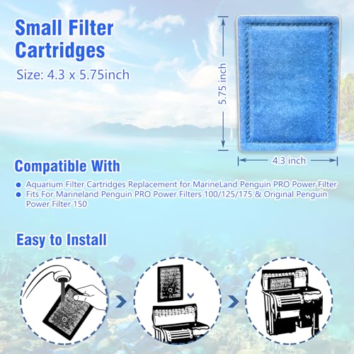 Image of 9-Pack Rite-Size B Aquarium Filter Cartridges for Marineland Penguin PRO Power Filters 100 /125 /175 & Original Penguin Power Filter 150
