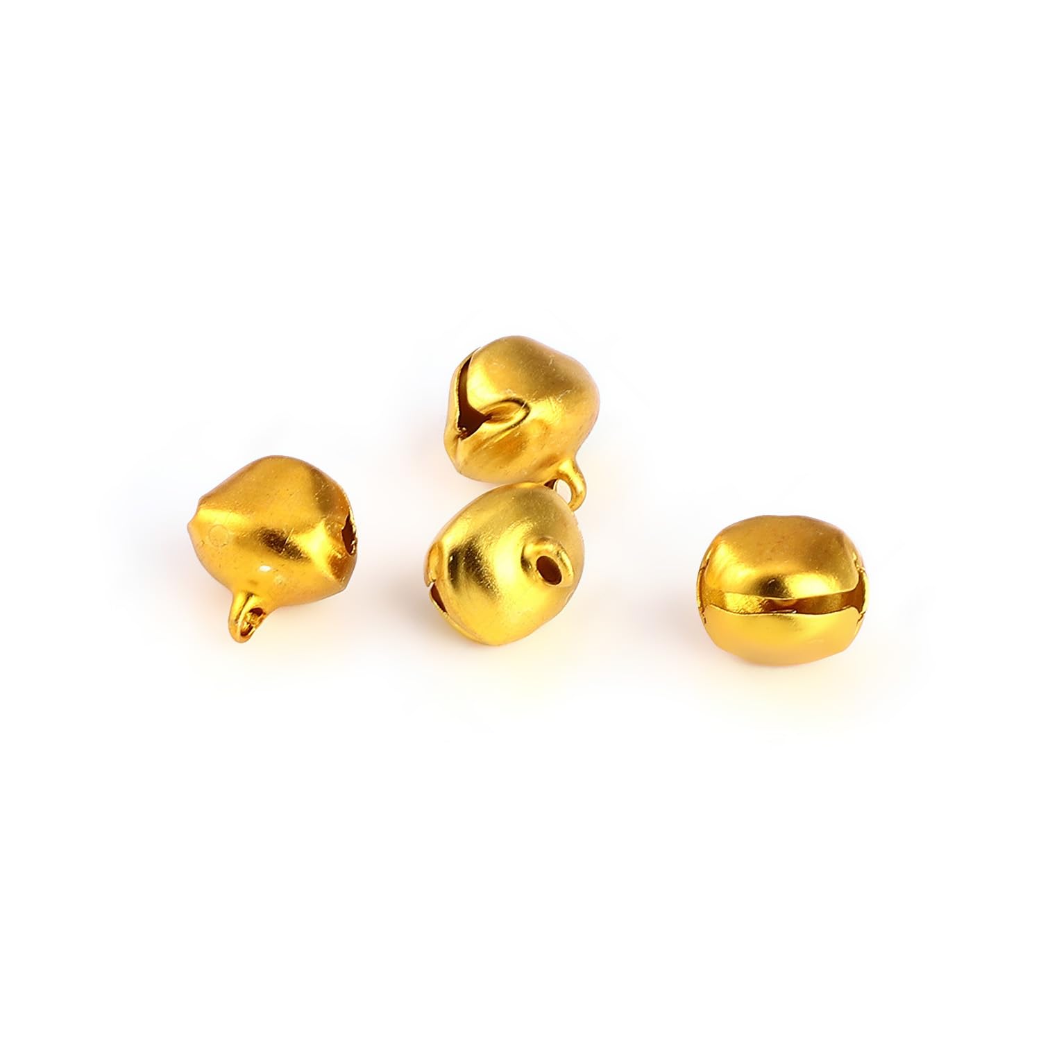 Micro Jingle Bells 100 Pk Miniature 6 mm (0.23 Inch) for Making Ornaments, Mini Wreath - Tiny Gold, Silver or Color Christmas Bell (Gold)
