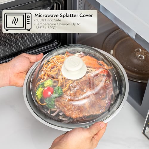 image for OEC Lighter Weight Tempered Glass Microwave Splatter Cover - 11.5 inch