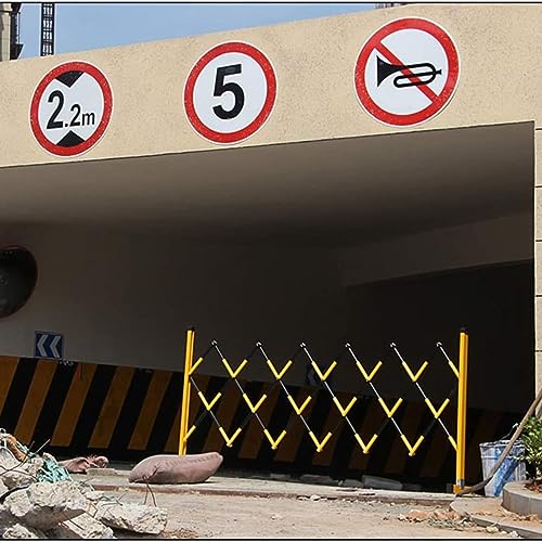 Puerta de Valla de tráfico Extensible - Barrera metálica retráctil de Seguridad para Zonas de Trabajo, entradas de vehículos, garajes y muelles de Carga - Fácil de Mover