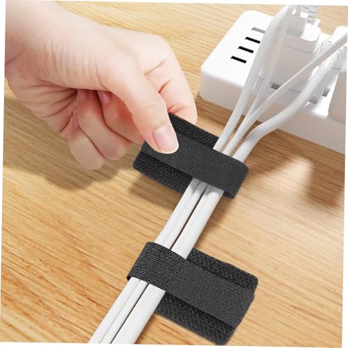 Veemoon 40 piezas sujetadores de bridas ajustables para cables con adhesivo para escritorio organizador de cables reutilizable para oficina y hogar miniatura 6