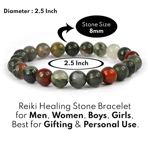 Image of Reiki Crystal Products Natural Crystal Stone 8 mm Round Bead Bracelet for Men & Women | Stretchable Gemstone Bracelet for Meditation, Yoga, Reiki & Daily Wear