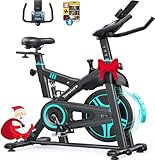 [2025 Aktualisierte]Heimtrainer Fahrrad mit APP, 0-100% Magnetwiderstand Stationäres, 15KG Schwungrad, Ultraleise, Ergometer Hometrainer mit LCD-Monitor, Bis 160KG, Tablet-Halter