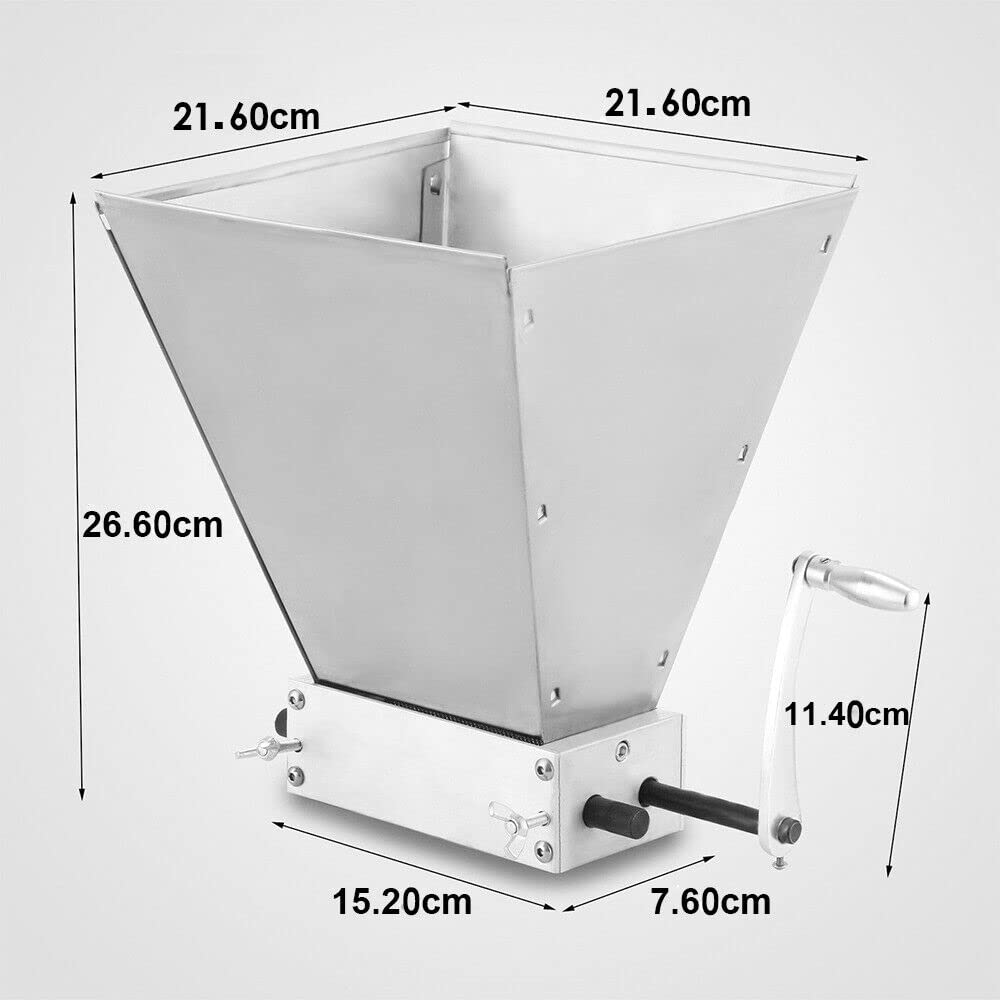 Treeisland Trituradora de cereales de 4 L para granos, molinillo de cereales manual, molinillo de malta con 2 rodillos ajustables