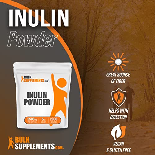 Bulksupplements.com Inulin Powder - Inulin Supplement - Inulin Fiber - Soluble Fiber Powder - Prebiotic Fiber Supplement - Vegan & Gluten Free, 2500Mg Per Serving (5 Kilograms - 11 Lbs) #TOP2