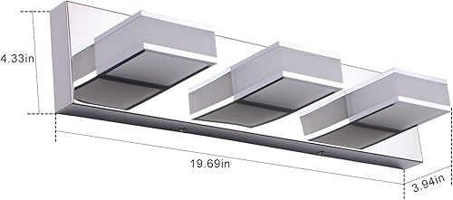 Miniatura 3 de Lámparas LED modernas para tocador de baño, 3 luces LED de acero inoxidable, iluminación LED sobre el fregadero, lámpara de baño acrílica de 21 W,
