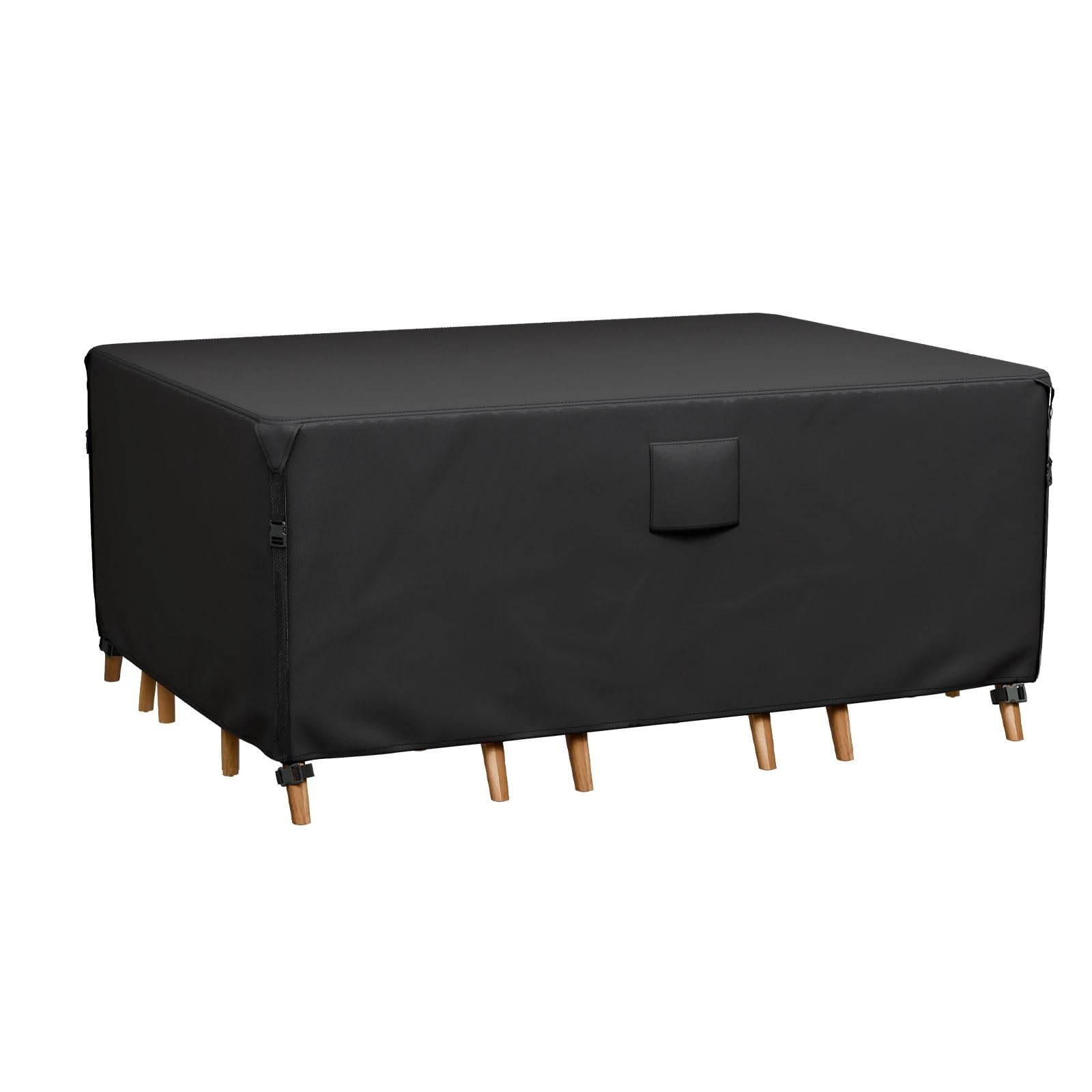 SNGUOQ 600D HEAVY DUTY Outdoor Garden Furniture Cover For Sofa Table Chair Patio Waterproof Wind-Proof Anti-UV Against For Chair And Table(Black)