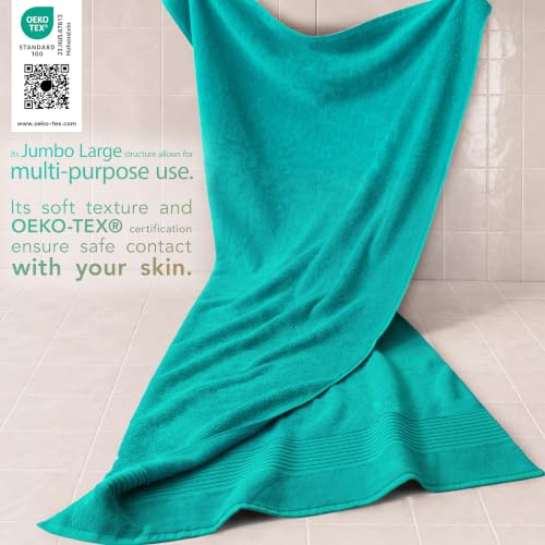 Image of Cotton Paradise 100% Cotton Hand Towels, 2 Piece 35x70 Hand Bath Towels, Turquoise