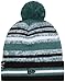 New Era Philadelphia Eagles Sideline Sport Black Striped Cuffed Football Knit Beanie Hat Pom - NFL Cheer Cuff Knit Cap