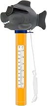 Pool Thermometer Schwimmend,Leicht Ablesbar Wasser Temperatur Thermometer,Schwimmbadthermometer,mit String Bruchfest,Geeignet für Swimmingpool,Tubs (Haie-Grau)