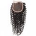 Jolia 4x4 Free Part Lace Closure 8A Brazilian Curly Hair Weave Free Part Closure Natural Black Color No Bleached Knots (12 inch)