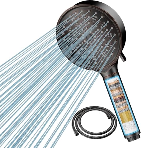 Cobbe Duschkopf mit Filter, Hochdruck Handbrause mit Schlauch, 6 Strahlarten Duschkopf Wassersparend mit Filtration in 20 Schichten… – Ansicht 1