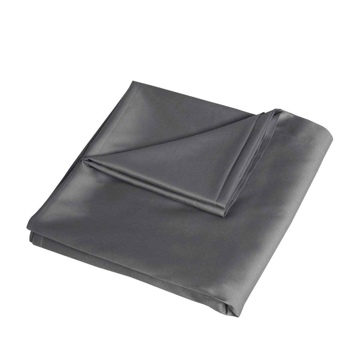 Sleepdown Charcoal Grey 100% Cotton Sateen Anti-Allergy Flat Sheet 300 Thread Count Luxury Bedsheet Bed Linen-Super King (275Cm X 275Cm)