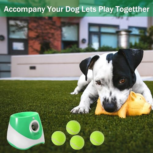 Swingers Automatic Ball Launcher for Dogs,Ball Thrower for pet,Dog Fetch Machine with 10-30Ft 3 Launching Distance,Tennis Ball Launcher for Indoor/Outdoor (Green)